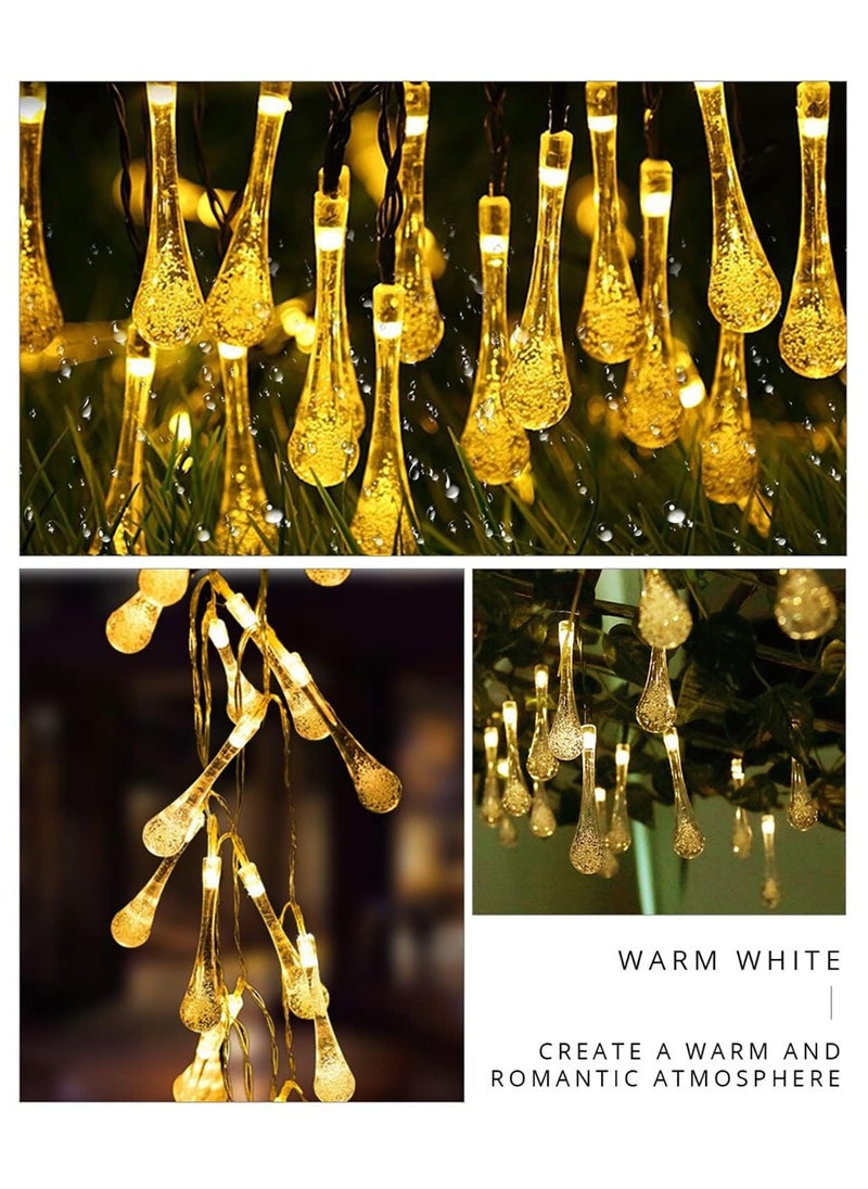Generic Racoo Droplet Led Lights for Decoration 3 m 14 Led Water Drop Lights for Home Decoration Led Decorative Lights for Indoor Outdoor Water Drop Shape Led Lights Festive Wedding Eid Light  - Image 5