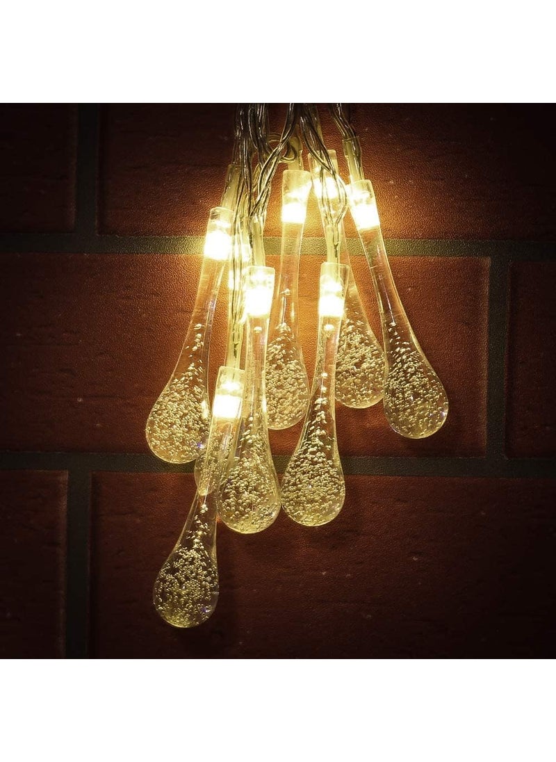 Generic Racoo Droplet Led Lights for Decoration 3 m 14 Led Water Drop Lights for Home Decoration Led Decorative Lights for Indoor Outdoor Water Drop Shape Led Lights Festive Wedding Eid Light  - Image 2