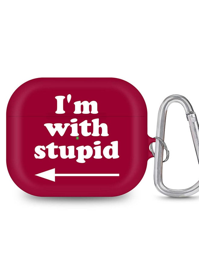 Stylizedd - StylePods Case for Airpods 3rd Gen Case With Anti-Lost Keychain - I'm with stupid - Image 1
