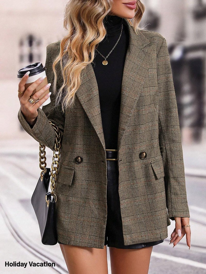 Mina Self Business Casual Outfits for Women 2026 Tops Brown Work Clothes Thanksgiving Office Professional Womens Suit Clothing Interview Attire Corporate Outfit Women's Blazers Jackets Blazer Jacket - Image 4