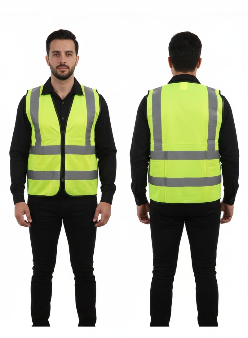 safety vest for workers Phosphorous with zipper
