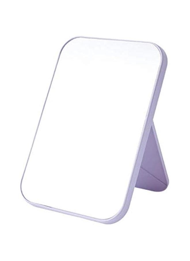 Generic HD Makeup Mirror Desktop Simple Dressing Mirror Square Princess Mirror Simple Folding Makeup Mirror 1PCS (Light Purple)  - Image 1