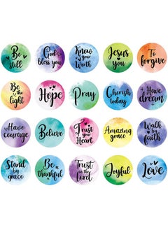 Tenare 480 Pieces Inspirational Bible Verse Stickers Motivational Scripture Round Bible Stickers Faith Sticker Encouraging Decals For Prayer Laptop Phone Water Bottle Scrapbook (Stylish Styles) (Cute Styles)  - Image 1