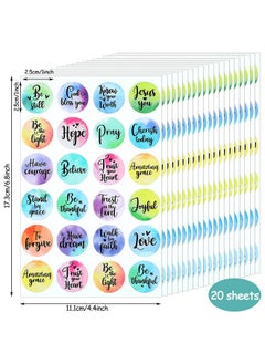 Tenare 480 Pieces Inspirational Bible Verse Stickers Motivational Scripture Round Bible Stickers Faith Sticker Encouraging Decals For Prayer Laptop Phone Water Bottle Scrapbook (Stylish Styles) (Cute Styles)  - Image 4