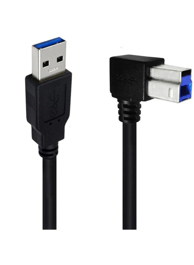 Traovien USB 3.0 Printer Cable, USB 3.0 Type A Male to Type B Male Plug 90 Degree High Speed Printer Cable for Printer,Monitor,External Hard Drivers,Scanner - 50cm/1.5Ft (USB 3.0 A to B UP Angle) - Image 2