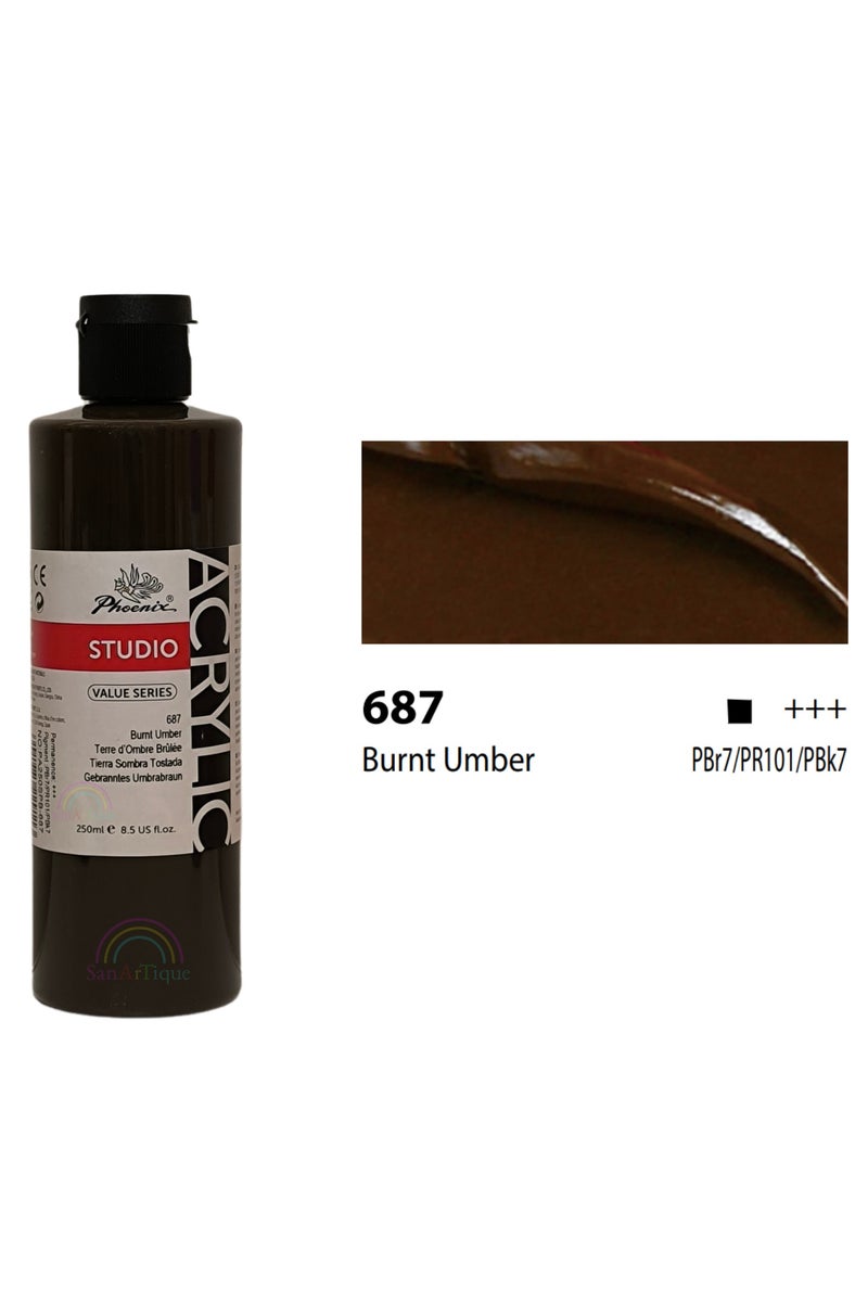 فينيكس ألوان أكريليك (بني محروق) 250 مل