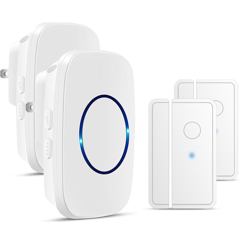 Full House Door Chime When Door Opens FullHouse Door Sensor Wireless Entry Alarm with 1000ft Range 60 Chimes and 5 Volume Levels for BusinessStoreHomeOffice White 2 Sensor 2 Receiver - Image 2