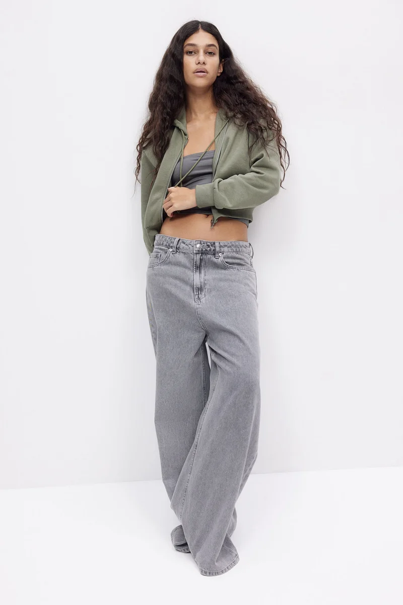 H&M Cropped zip-through hoodie