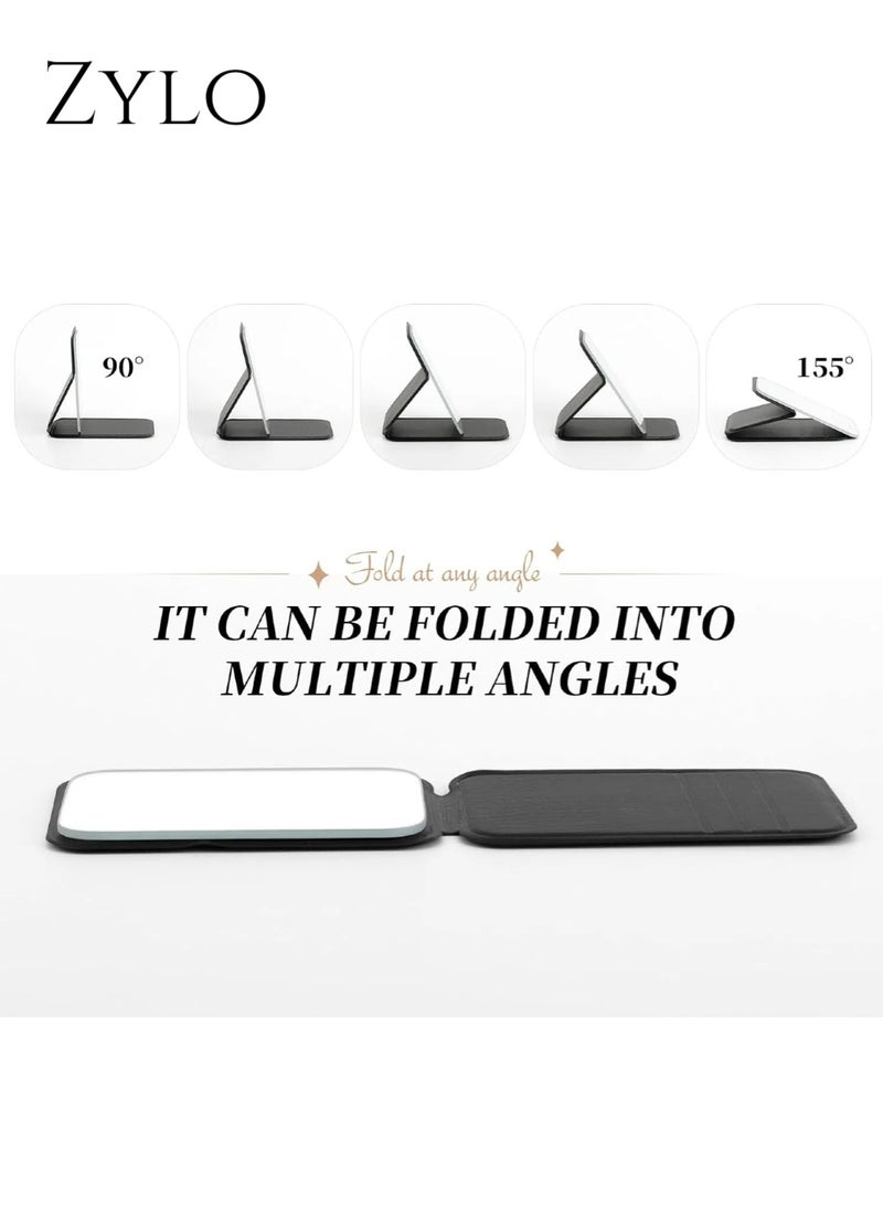 زيلو مرآة صغيرة قابلة للطي محمولة للسفر من مادة البولي يوريثان قابلة للتعديل مع حامل - Image 4