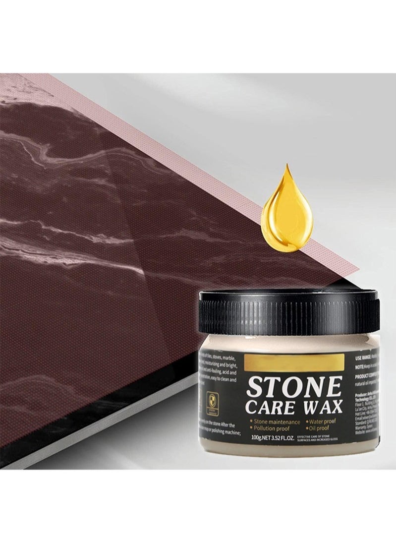 Aikanbo Polishing Wax for Marble,Stone Care Wax Ceramic Paste with Sponge and Spoon,Protective Stone Maintenance Style Polishing Wax for Floor  - Image 3