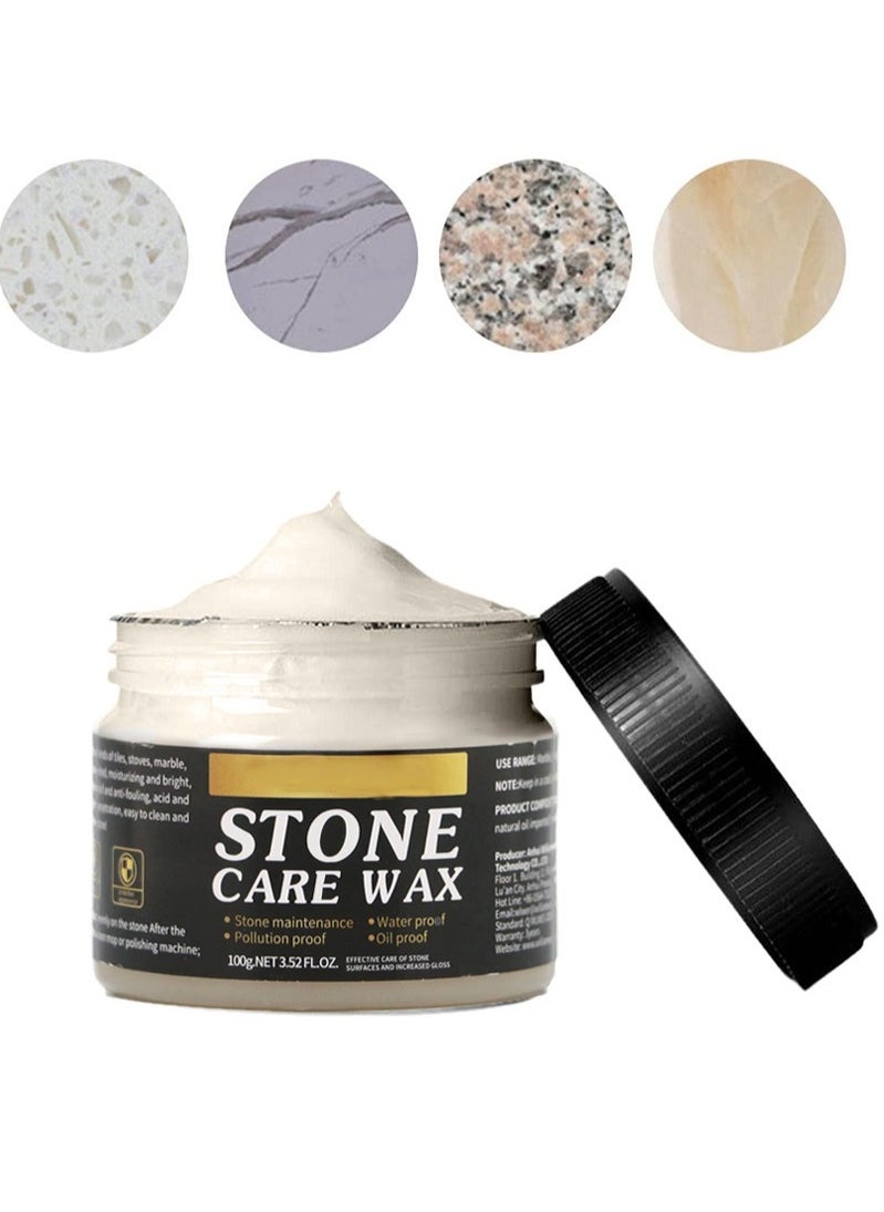 Aikanbo Polishing Wax for Marble,Stone Care Wax Ceramic Paste with Sponge and Spoon,Protective Stone Maintenance Style Polishing Wax for Floor  - Image 2