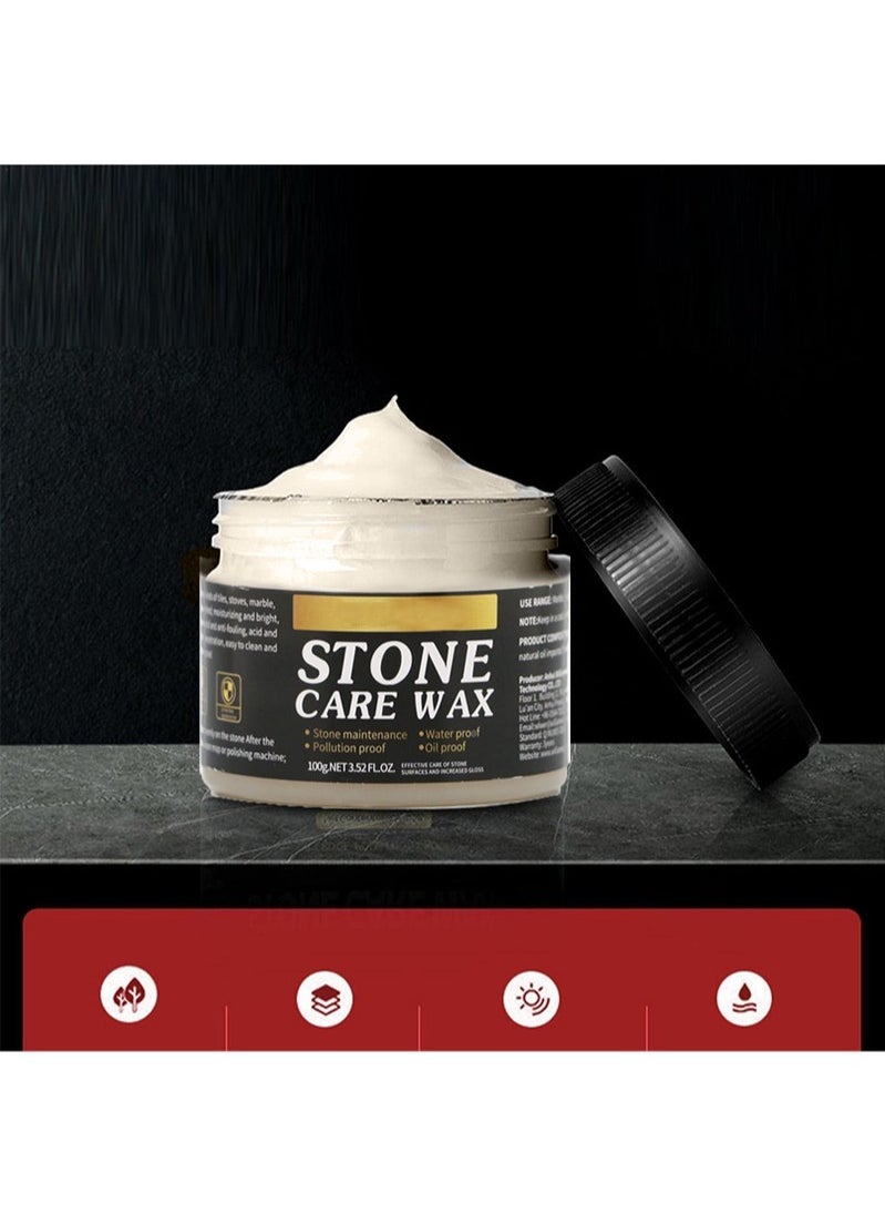 Aikanbo Polishing Wax for Marble,Stone Care Wax Ceramic Paste with Sponge and Spoon,Protective Stone Maintenance Style Polishing Wax for Floor  - Image 5