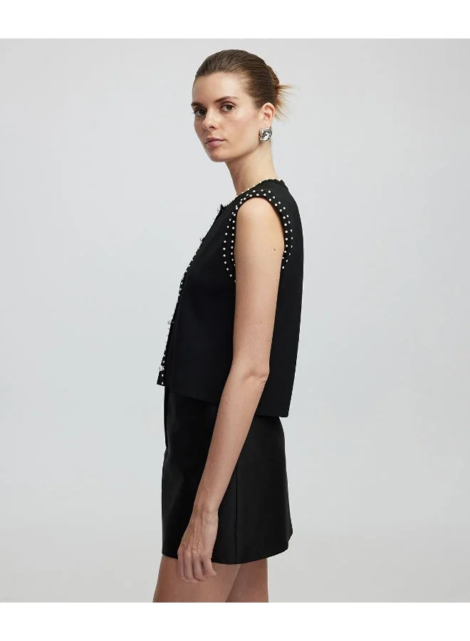 ابيكول فيست تريكو مزين بلؤلؤ صناعي