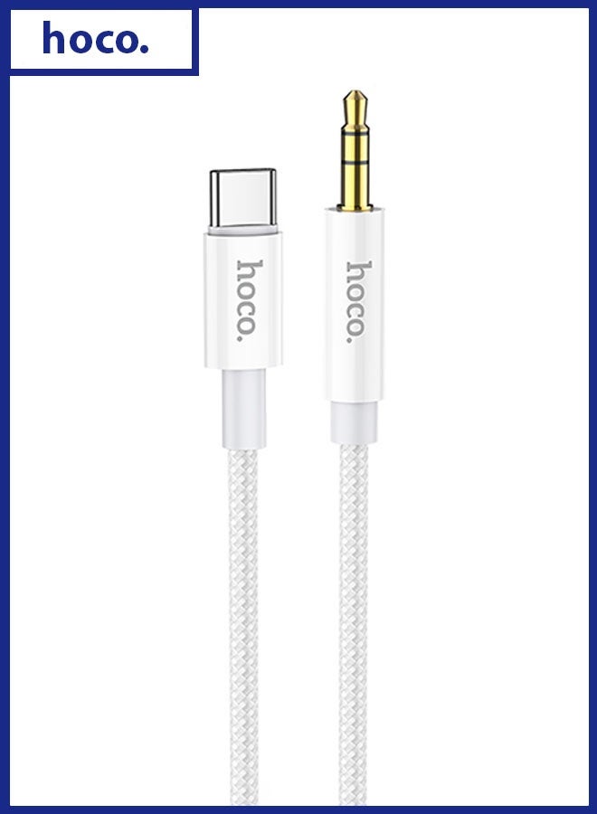 hoco. UPA19 digital audio conversion cable for Type-C (Type-C male connector to DC3.5 male connector, Silver)  - Image 1