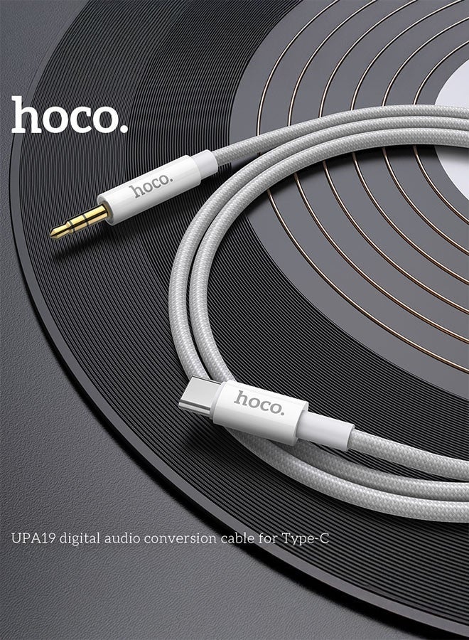 hoco. UPA19 digital audio conversion cable for Type-C (Type-C male connector to DC3.5 male connector, Silver)  - Image 5