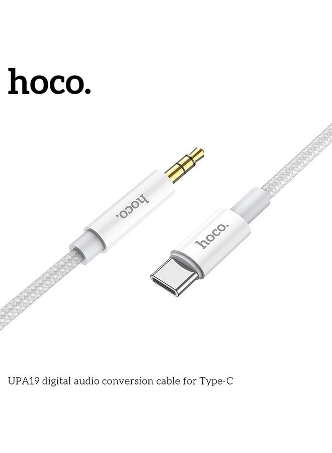 hoco. UPA19 digital audio conversion cable for Type-C (Type-C male connector to DC3.5 male connector, Silver)  - Image 3