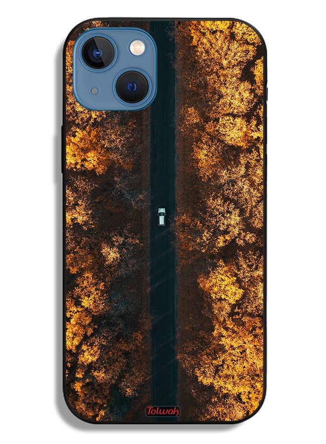Tolwak Apple iPhone 13 Protective Case Road In Autumn Trees - Image 2