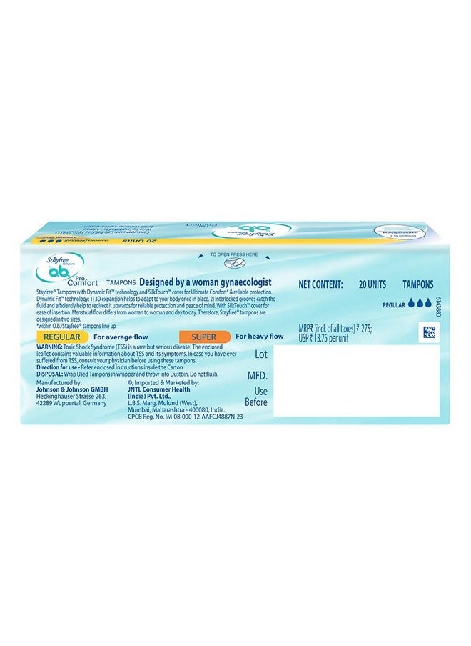 Stayfree - Tampons By Ob Reg 20'S Carton - Image 1