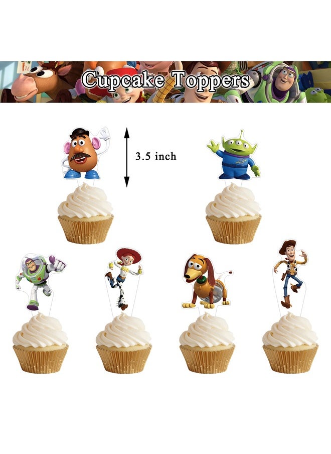 Zeemey - Toy Story Theme Balloon Set with Happy Birthday Banner,Cake Topper,Hanging Spins,Perfect for Graduation Baby Shower Birthday Bachelorette Party Backdrop Decoration,Suitable for Indoor and Outdoor - Image 1