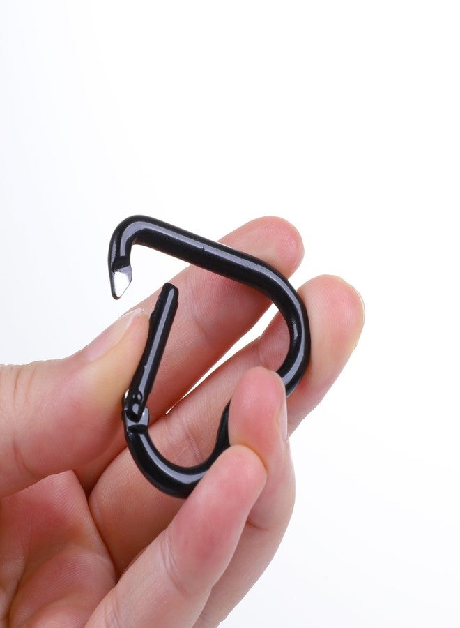 Vagocom 4Pcs Heart Shaped Keychain Clip,1.7Inch Aluminum Alloy Spring Snap Heart Key Ring Hook(Black) - Image 3