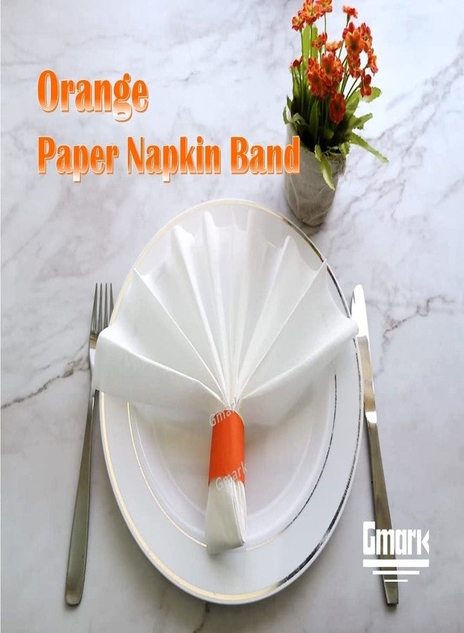 Gmark Paper Napkin Band Box of 2500 (Orange), Paper Napkin Rings self Adhesive GM1061 - Image 2