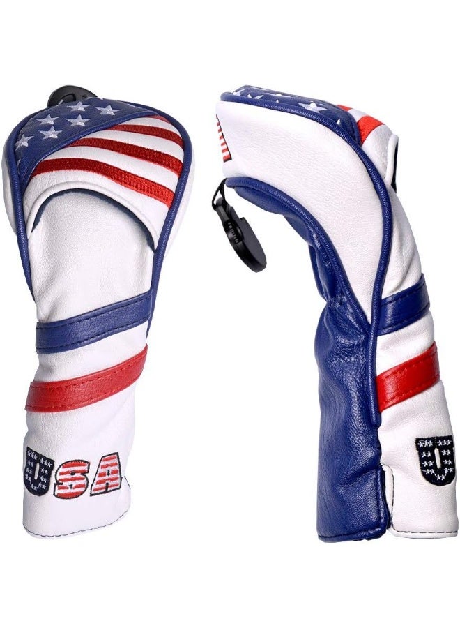 GOOACTION GOOACTION USA Golf Club Hybrid Headcover American Stars and Stripes Flag Synthetic Leather Patriotic Head Covers Protector  - Image 5
