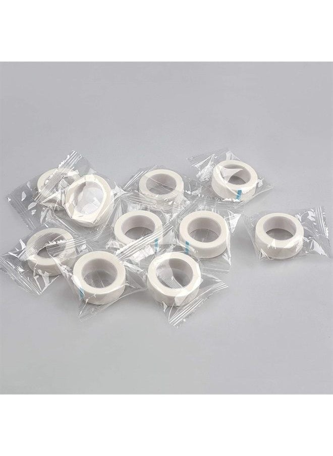 fenshine Eyelash Extension Tape, fenshine 10 Rolls Micropore Medical Tape for Eyelash Extension, Adhesive Fabric Tape For for Eyelash Extension Supply 0.5 inch x 10 Yards (10Rolls withe)  - Image 2