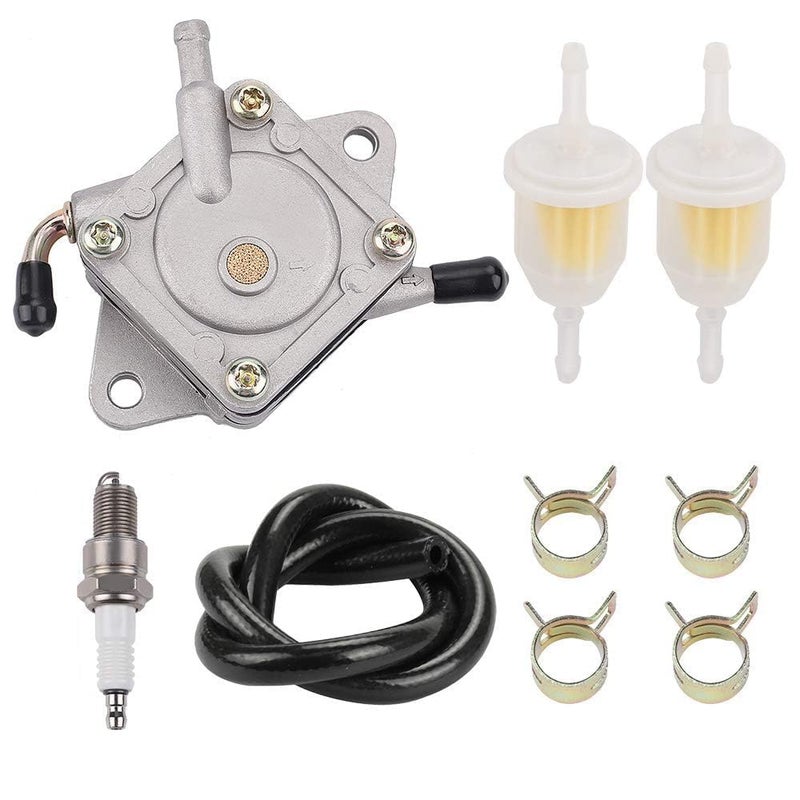 AloneGoer 1014523 Fuel Pump for Club Car Gas Golf Cart DS Precedent 1984up 290FE 350FE Engines Replacement Kit with Fuel Filter Fuel Line Spark Plug Tune Up kit