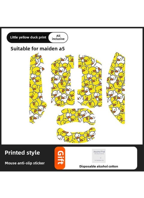 Applicable To MCHOSE Maicai A5 Mouse Anti-slip Stickers A5/Pro/max Stickers Sweat-absorbent Palm Mouse Protective Film-Color:[All Inclusive] Small Yellow Duck Printed One Piece [send Cleaning Cotton]]