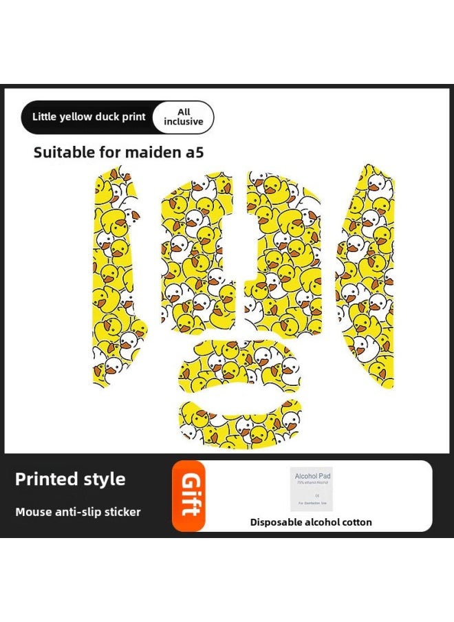 Applicable To MCHOSE Maicai A5 Mouse Anti-slip Stickers A5/Pro/max Stickers Sweat-absorbent Palm Mouse Protective Film-Color:[All Inclusive] Small Yellow Duck Printed One Piece [send Cleaning Cotton]]