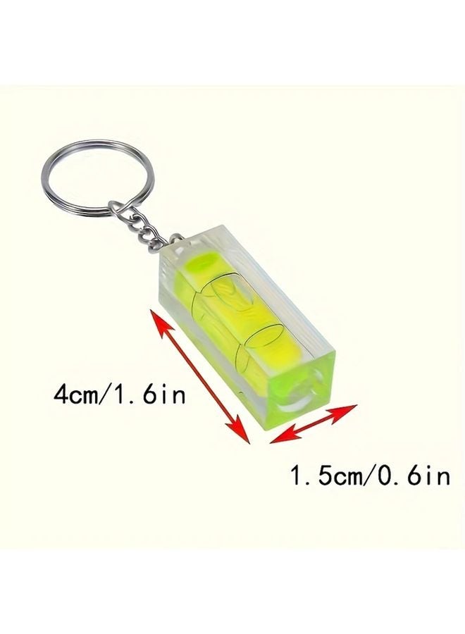 Green Bubble Level Keychain Square Spirit Level Portable Acrylic Measuring Tool - Image 4