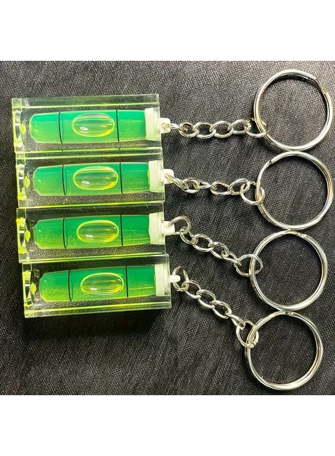 Green Bubble Level Keychain Square Spirit Level Portable Acrylic Measuring Tool - Image 5