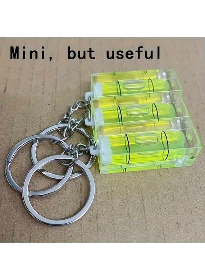 Green Bubble Level Keychain Square Spirit Level Portable Acrylic Measuring Tool - Image 3