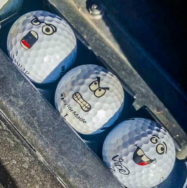 Golfdotz USGA Rule Conforming Golf Ball Markers, Golf Ball Stickers for Marking Balls, No More Smearing from Stamps, Gifts for Golfers, Dads, and Retirees, (Golfmoji Guys; 12-Count) - Image 3