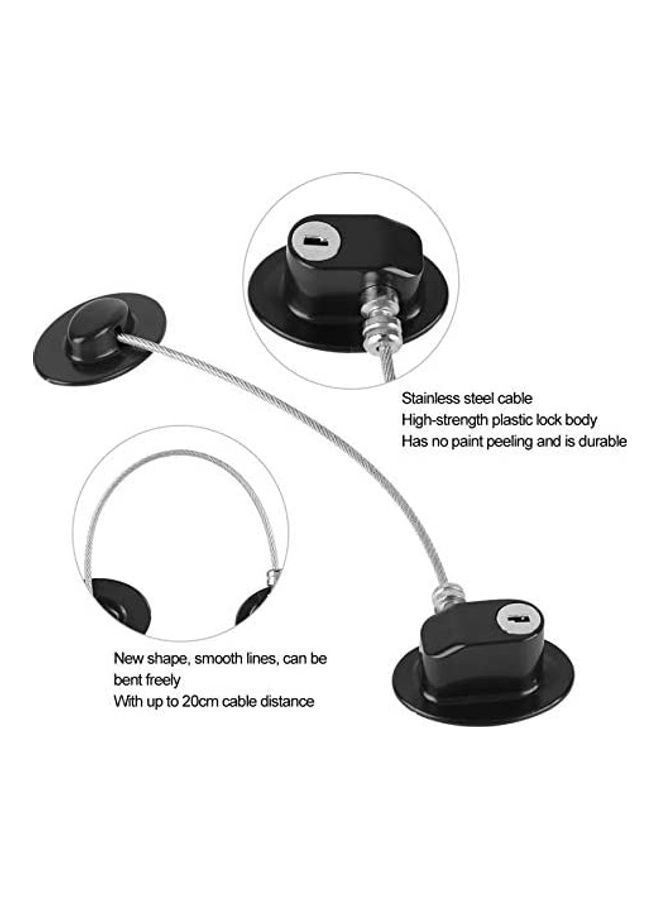 NIBEMINENT 2-Piece Refrigerator Door Lock With 4 Keys Black - Image 4