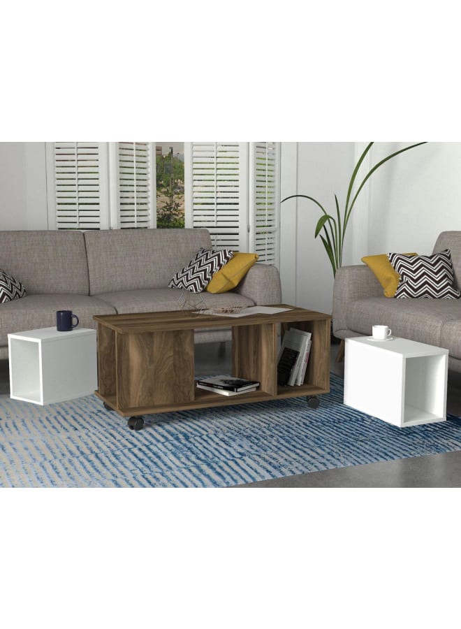 ريترو RA-T14 ترابيزة قهوة 45×100×44سم - بني×أبيض - Image 3