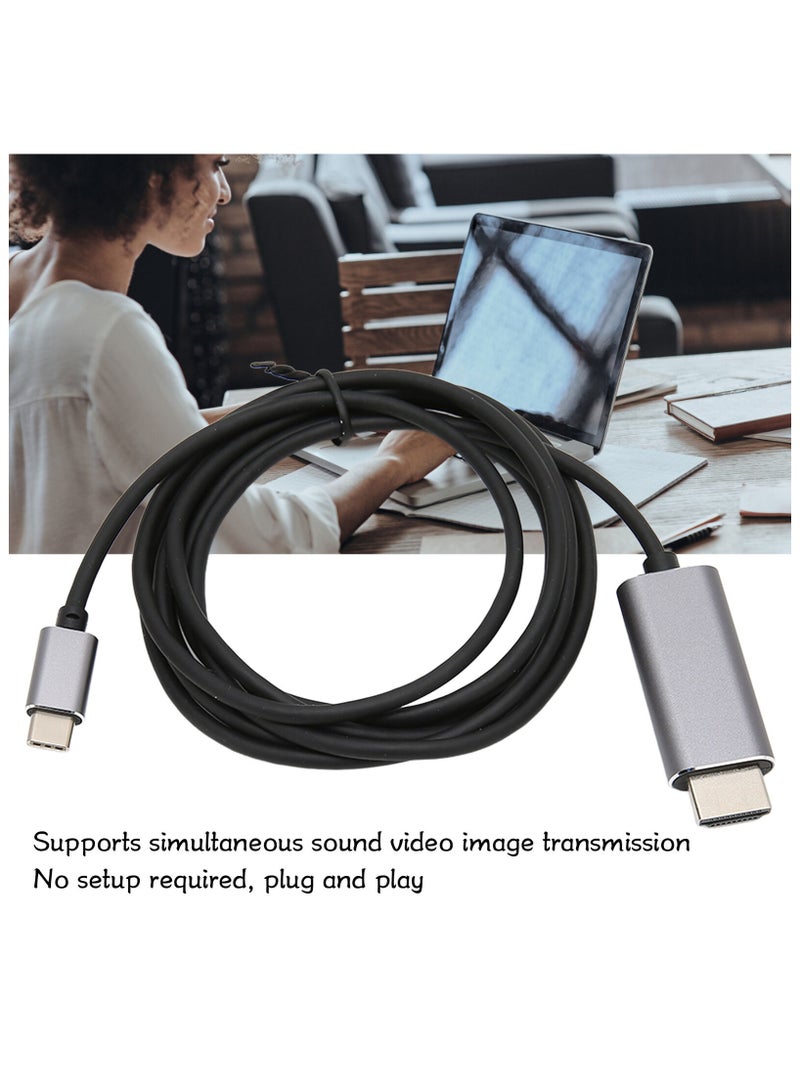 محول من النوع C إلى HDMI بطول 1.8 متر، كابل USB C إلى HDMI، متوافق مع التلفزيون، وسلسلة iPhone 15، وiPad 10/Pro/Air/Mini، وسلسلة Samsung S24/S23/Galaxy Z، وMacBook Pro، وDell XPS، وHuawei P60 Pro - Image 5