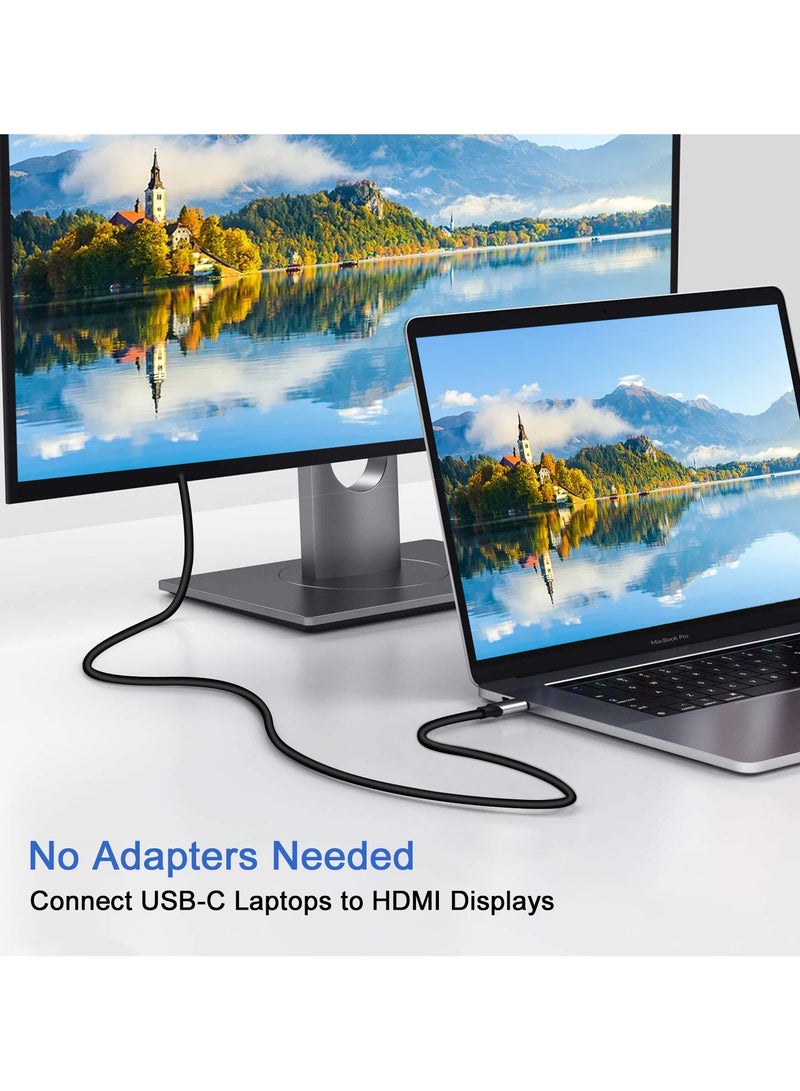 محول من النوع C إلى HDMI بطول 1.8 متر، كابل USB C إلى HDMI، متوافق مع التلفزيون، وسلسلة iPhone 15، وiPad 10/Pro/Air/Mini، وسلسلة Samsung S24/S23/Galaxy Z، وMacBook Pro، وDell XPS، وHuawei P60 Pro - Image 3