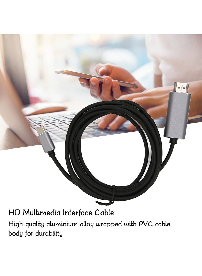 محول من النوع C إلى HDMI بطول 1.8 متر، كابل USB C إلى HDMI، متوافق مع التلفزيون، وسلسلة iPhone 15، وiPad 10/Pro/Air/Mini، وسلسلة Samsung S24/S23/Galaxy Z، وMacBook Pro، وDell XPS، وHuawei P60 Pro - Image 4