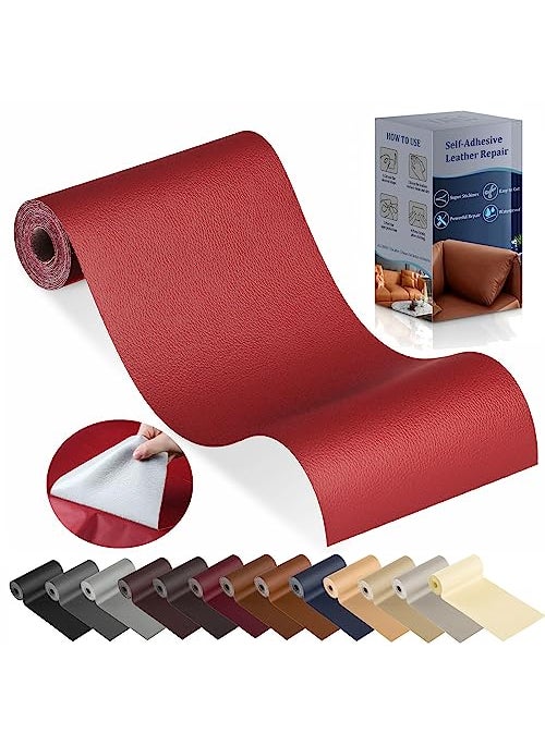YAFLC YAFLC Leather Repair Patch for Furniture 4 x 63 Self Adhesive Leather Repair Kit Vinyl Repair Tape for Car Seat Sofa Jackets Couches Chair Red 