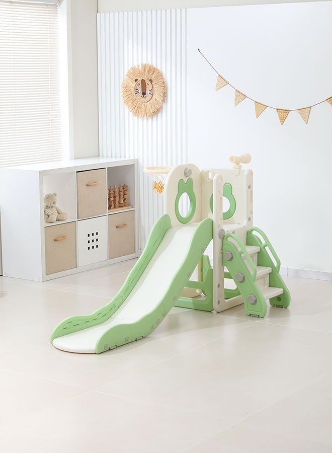 JSAITOYS Toddler Indoor Slide Play Set with Basketball Hoop Kids Sliding Toys for 1-3 Age Home Use and Kindergarten Storage Space - Image 1