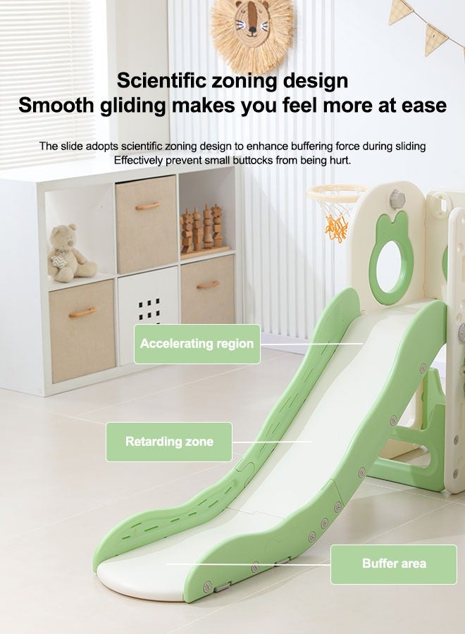 JSAITOYS Toddler Indoor Slide Play Set with Basketball Hoop Kids Sliding Toys for 1-3 Age Home Use and Kindergarten Storage Space - Image 3