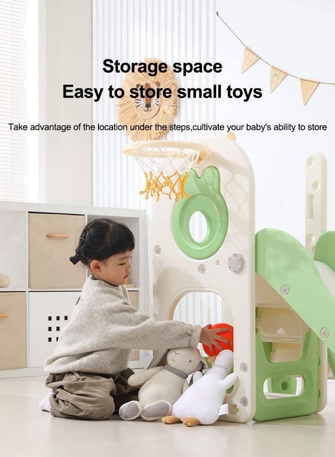 JSAITOYS Toddler Indoor Slide Play Set with Basketball Hoop Kids Sliding Toys for 1-3 Age Home Use and Kindergarten Storage Space - Image 5