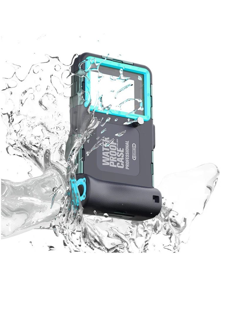 AROAQ Diving Underwater Phone Case, Waterproof Underwater Protection Case, Durable High Performance Diving Mobile Case Cover, Professional Photo Video Phone Case For Beach, Pool, Swimming, (Black Blue) - Image 1