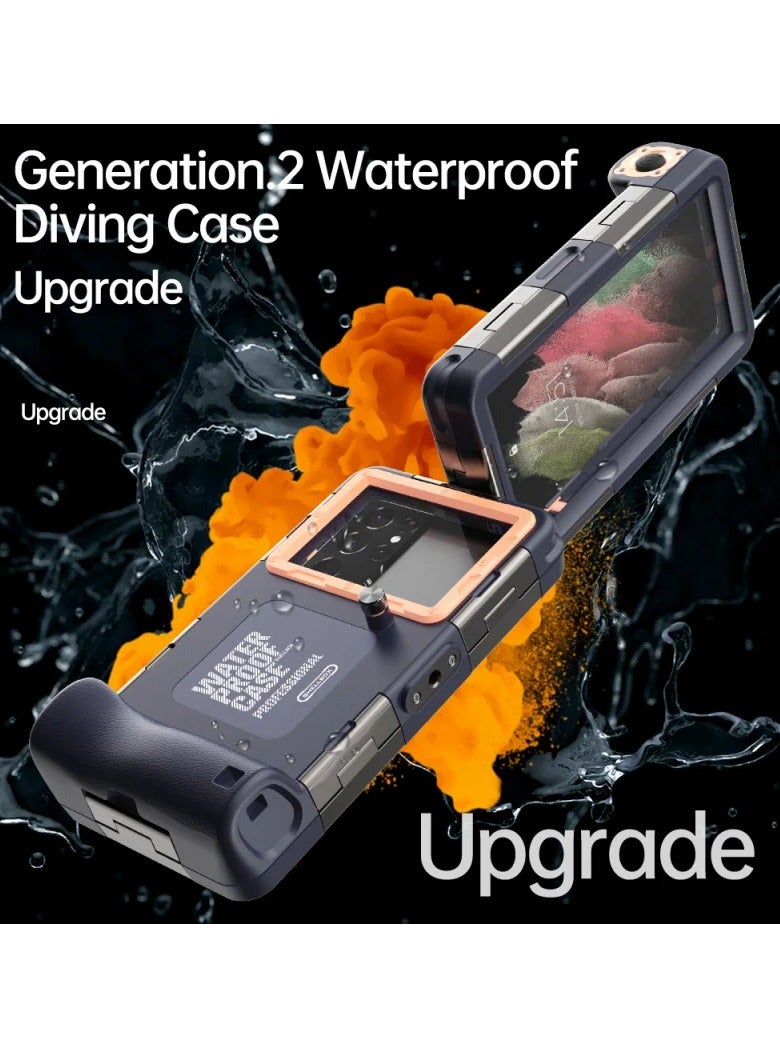 AROAQ Diving Underwater Phone Case, Waterproof Underwater Protection Case, Durable High Performance Diving Mobile Case Cover, Professional Photo Video Phone Case For Beach, Pool, Swimming, (Black Blue) - Image 2