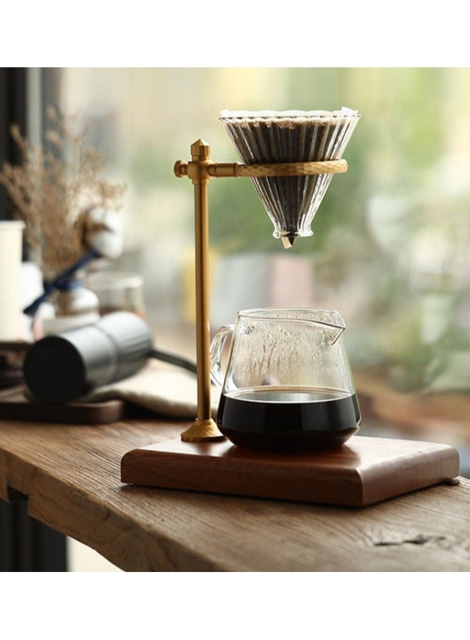 منصة تحضير قهوة يدوية قابلة للتعديل – قاعدة خشبية أنيقة لحامل الفلتر، مثالية للاستخدام المنزلي والمقاهي والمكتب - Image 1