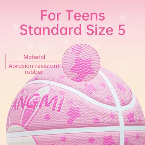 Kuangmi Rubber Rubber Basketball Size 5275 Made for Indoor Outdoor Sports Game Park Beach Pool for Child Youth Teen Girls Boys - Image 3