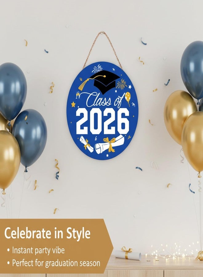 لافتة باب التخرج لعام 2026، لافتة دفعة 2026، زينة التخرج، لافتة ترحيبية لعام 2026 للباب الأمامي، ديكور داخلي وخارجي، هدايا، أكاليل تخرج زرقاء - Image 4