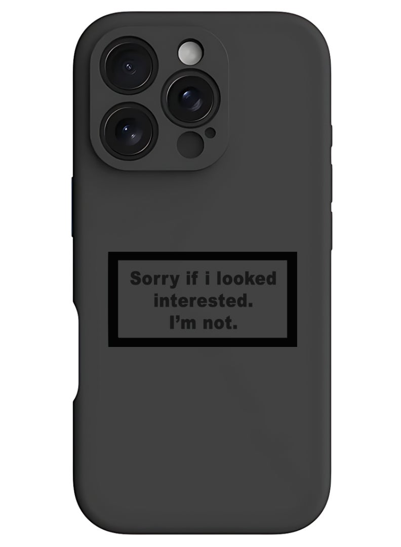 Theodor iPhone 16 Pro Black Protective Slim Fit Case Liquid Silicone Cover with Full Body Protection Anti-Scratch Shockproof Case For iPhone - I am not black - Image 1