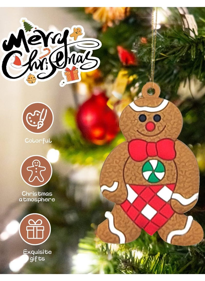 Eworld 12-Piece Gingerbread Man Christmas Tree Ornaments, Adorable Soft Plastic Hanging Figurines with Strings, Perfect for Candy-Themed Trees, Wreaths, Garlands, Gift Tags, and Holiday Decorations  - Image 3
